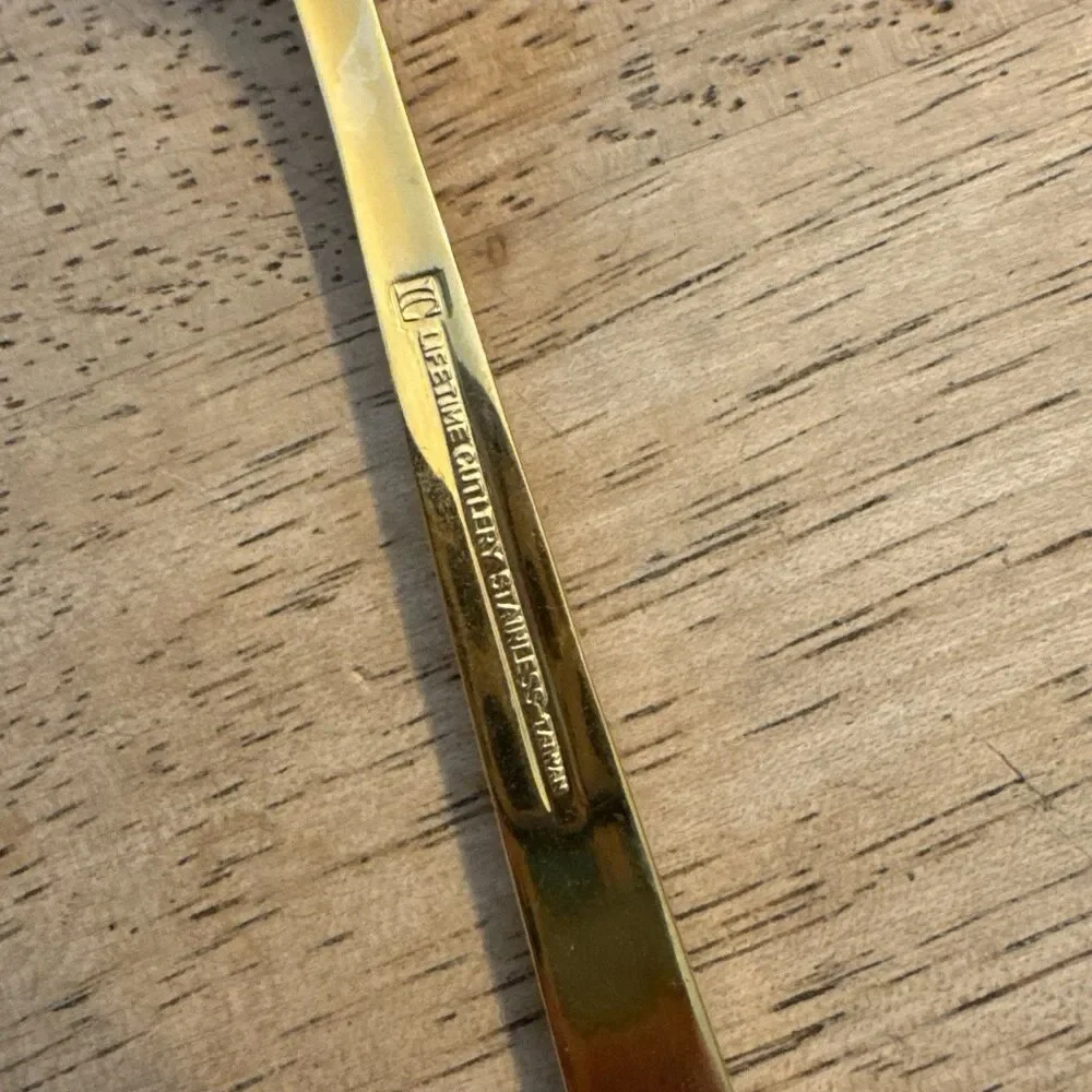 Lifetime Cutlery CARLOTTA Gold Electroplate Floral Flatware Serveware Spreader